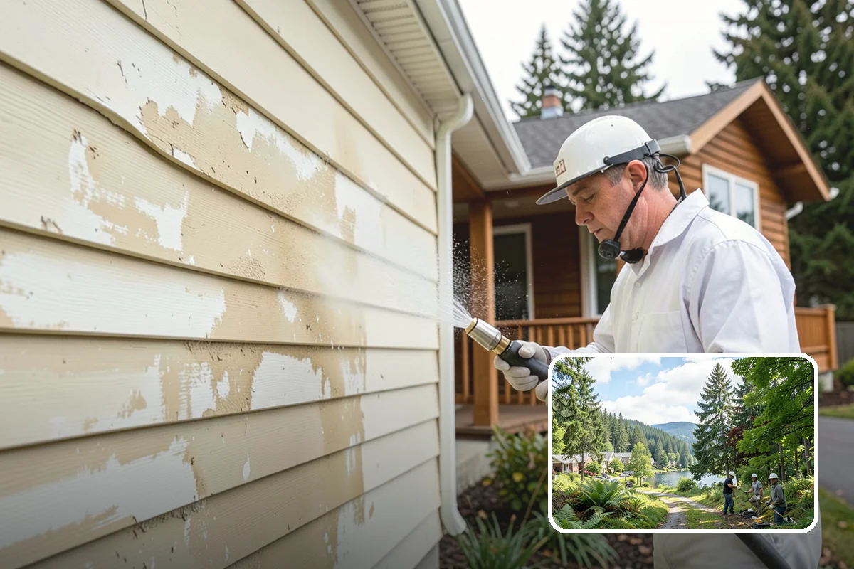 Deck Stair Cleaning in Lake Forest Park, King County, WA - Removes the slick growth from deck treads