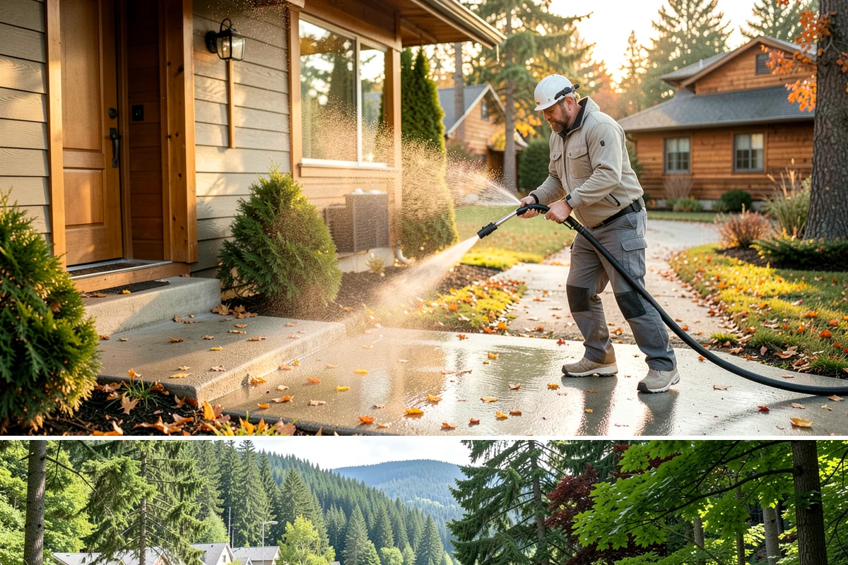 Deck Stair Cleaning in Lake Forest Park, King County, WA - Clean deck stairs before the fall rains so footing stays safe through winter.