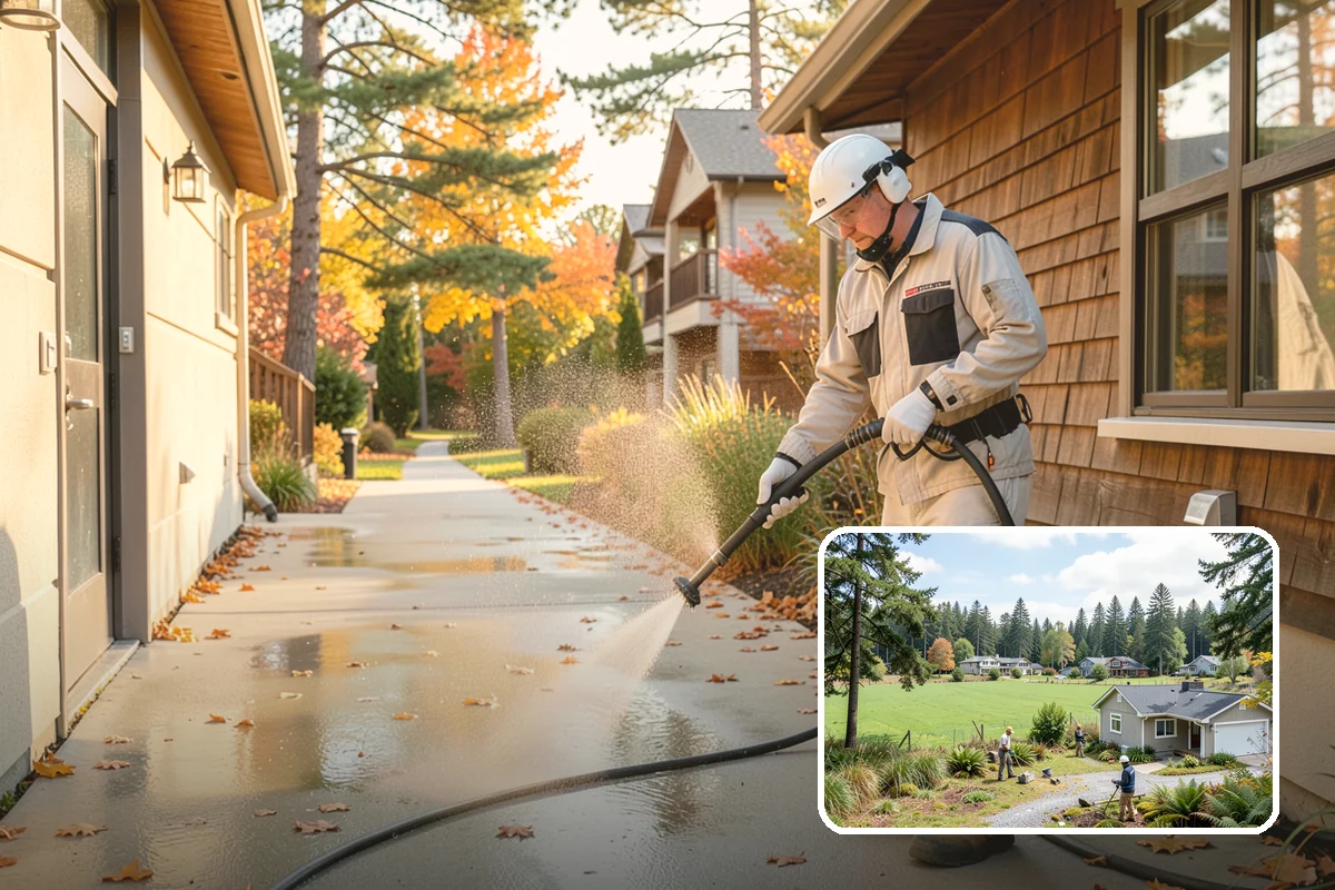 Deck Stair Cleaning in Lyman, Skagit County, WA - Removes the slick growth from deck treads