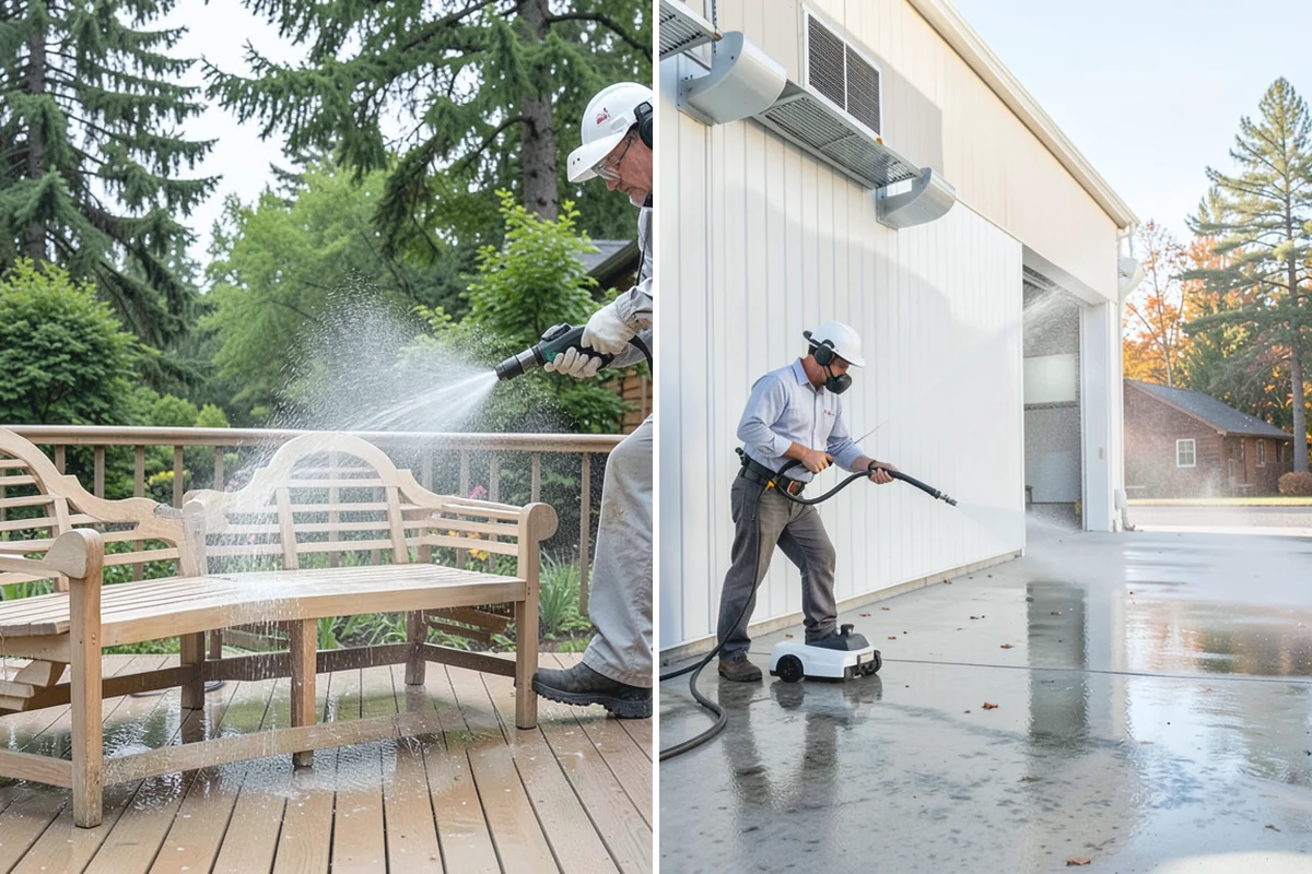 Deck Stair Cleaning in Marysville, Snohomish County, WA - Clear the stairs and protect surroundings