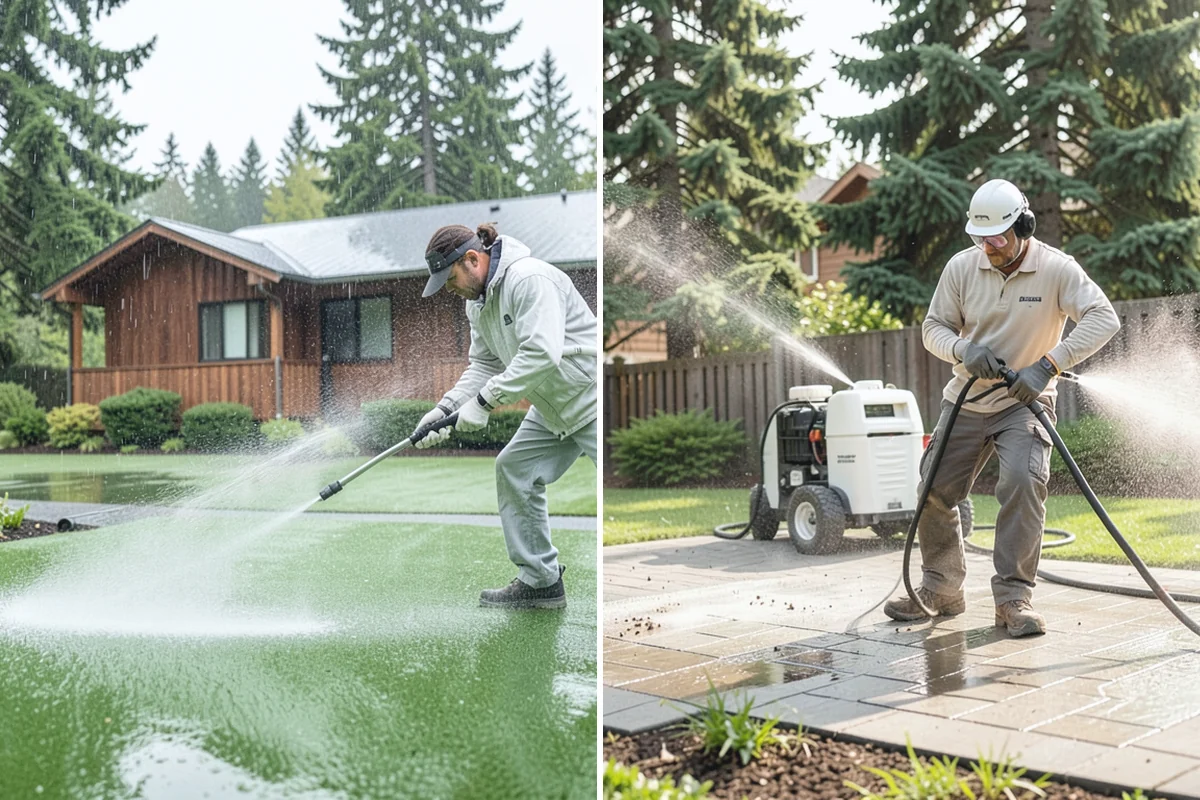 Deck Stair Cleaning in Medina, King County, WA - Clear the stairs and protect surroundings