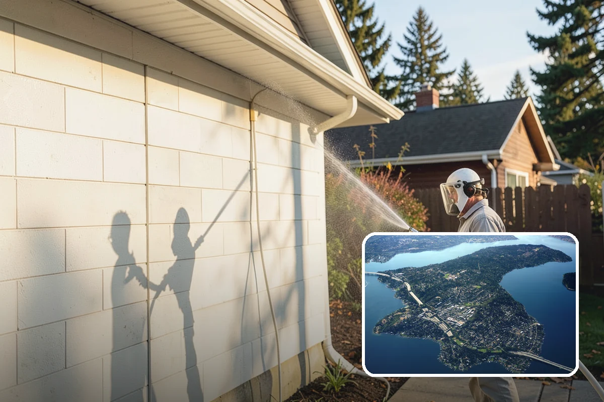 Deck Stair Cleaning in Mercer Island, King County, WA - Removes the slick growth from deck treads