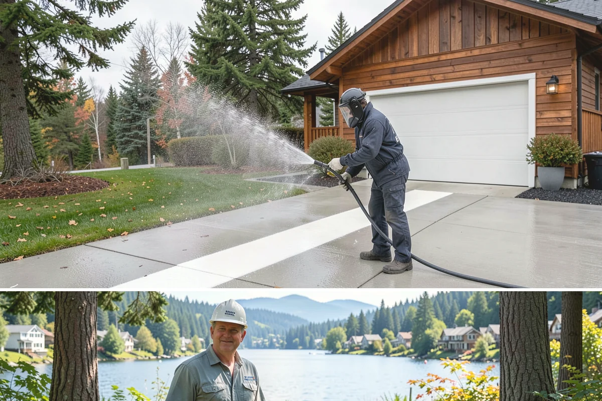 Deck Stair Cleaning in Milton, King County, WA - Clean deck stairs before the fall rains so footing stays safe through winter.