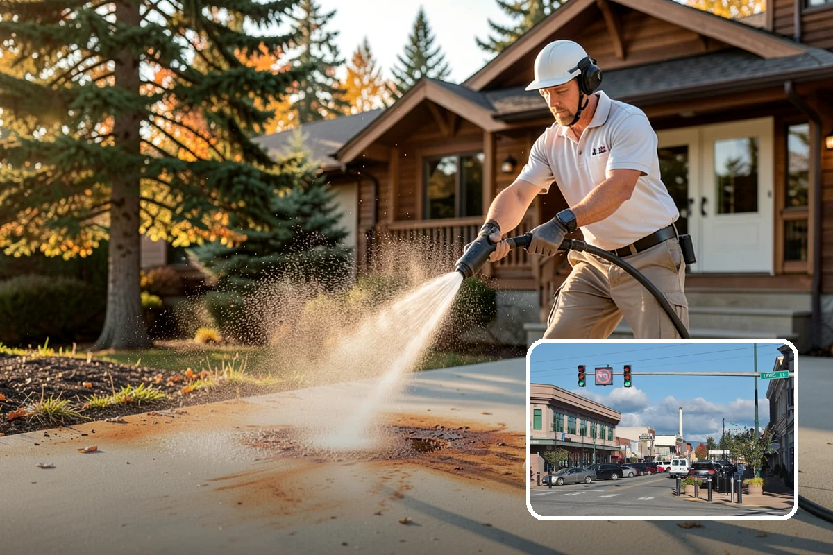 Deck Stair Cleaning in Monroe, Snohomish County, WA - Removes the slick growth from deck treads