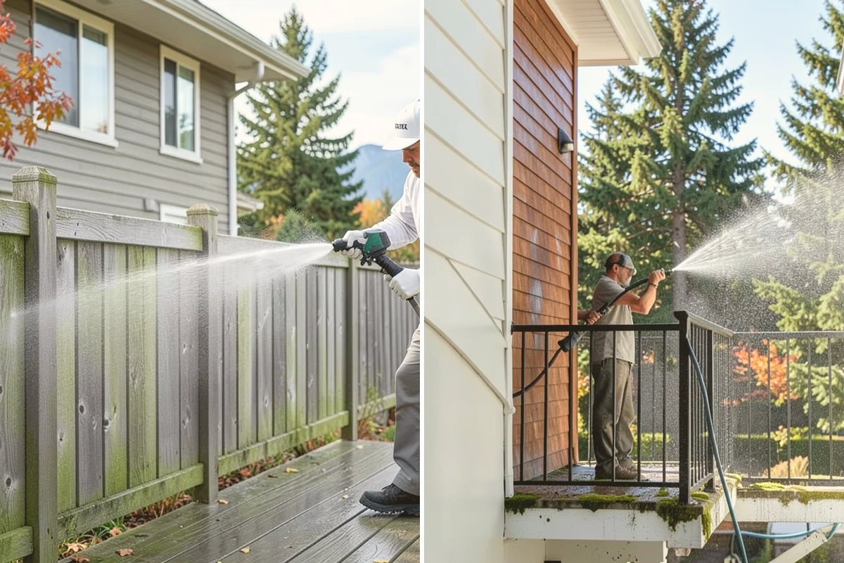 Deck Stair Cleaning in Mount Vernon, Skagit County, WA - Clear the stairs and protect surroundings