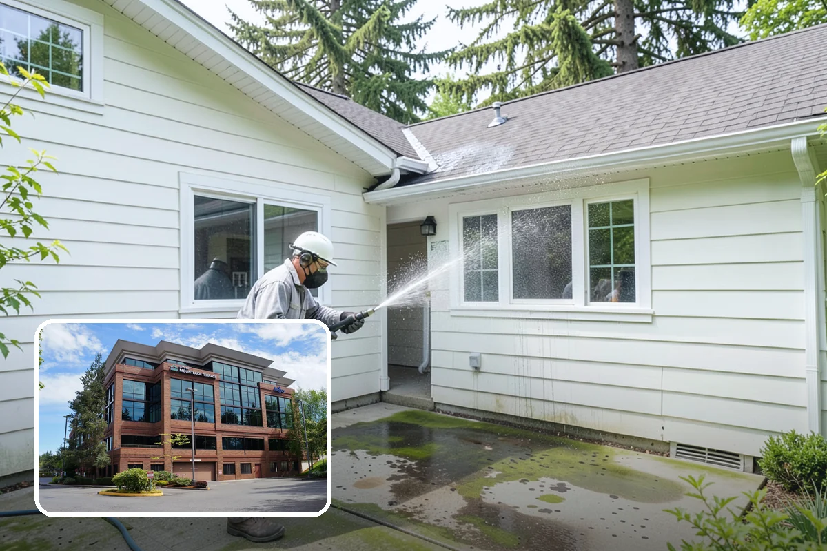 Deck Stair Cleaning in Mountlake Terrace, Snohomish County, WA - Removes the slick growth from deck treads