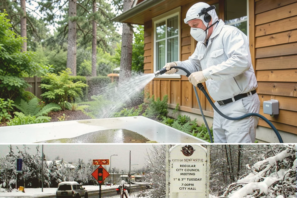 Deck Stair Cleaning in Newcastle, King County, WA - Clean deck stairs before the fall rains so footing stays safe through winter.