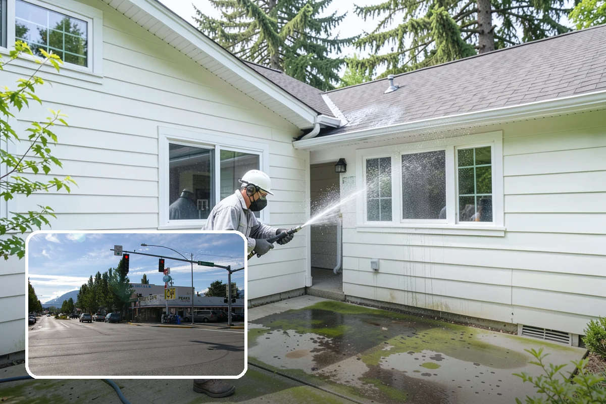 Deck Stair Cleaning in North Bend, King County, WA - Removes the slick growth from deck treads
