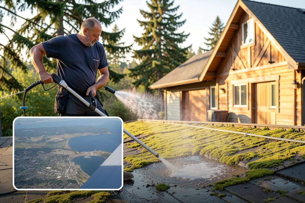 Deck Stair Cleaning in Oak Harbor, Island County, WA - Removes the slick growth from deck treads