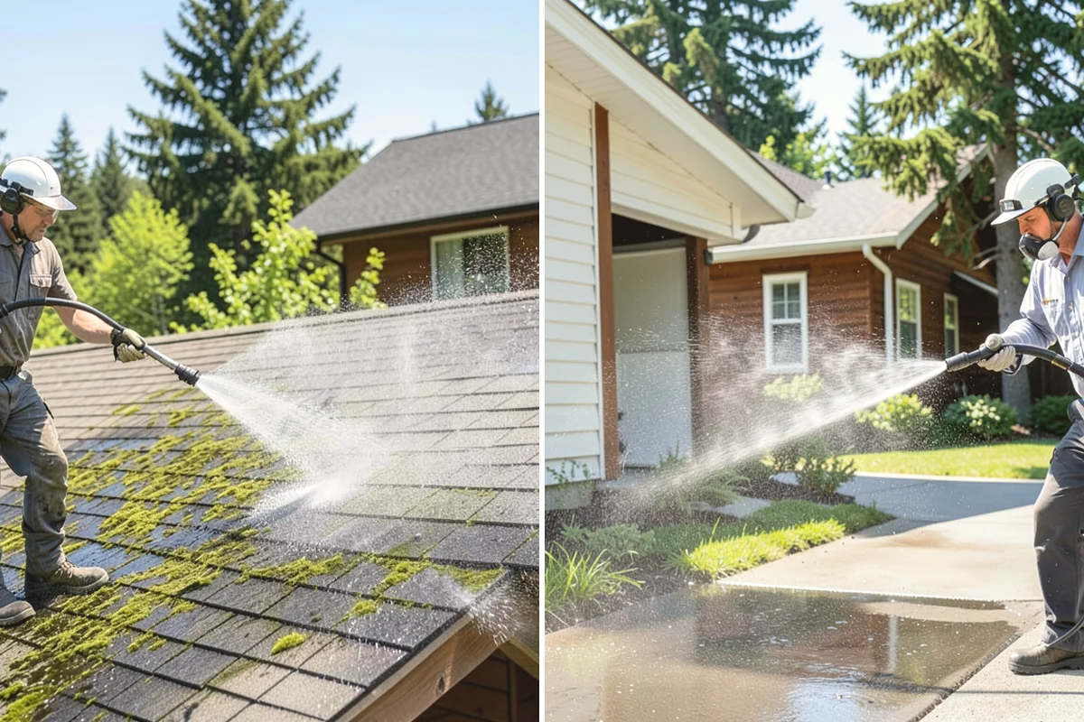 Deck Stair Cleaning in Oak Harbor, Island County, WA - Clear the stairs and protect surroundings