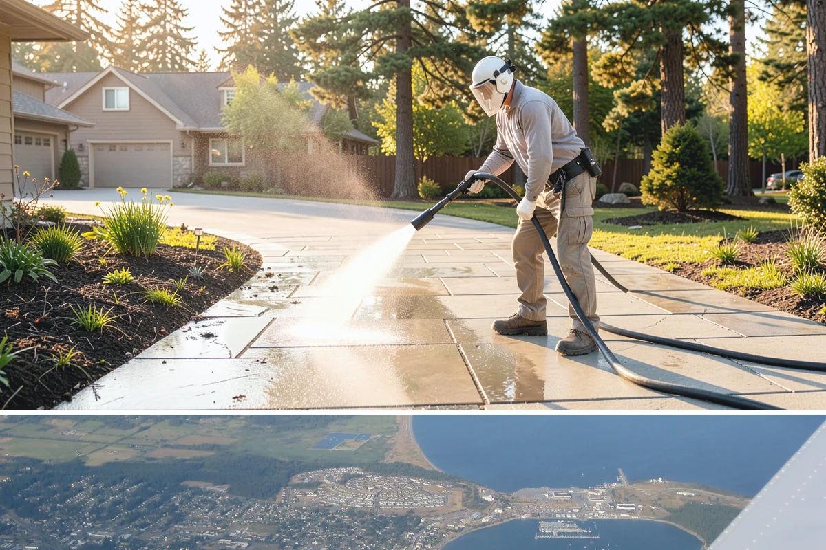 Deck Stair Cleaning in Oak Harbor, Island County, WA - Clean deck stairs before the fall rains so footing stays safe through winter.