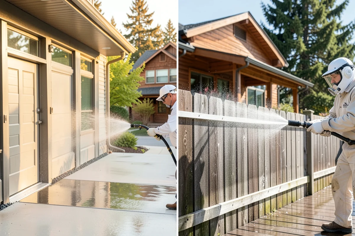 Deck Stair Cleaning in Pacific, King County, WA - Clear the stairs and protect surroundings