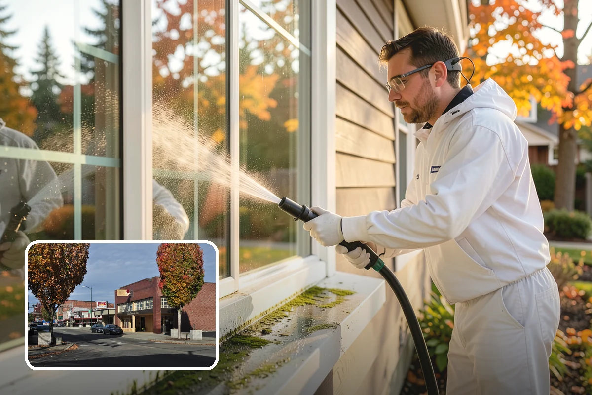 Deck Stair Cleaning in Puyallup, Pierce County, WA - Removes the slick growth from deck treads
