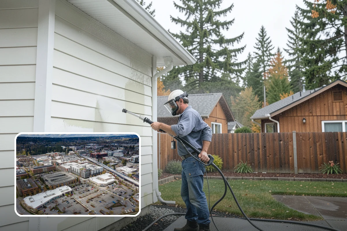 Deck Stair Cleaning in Redmond, King County, WA - Removes the slick growth from deck treads