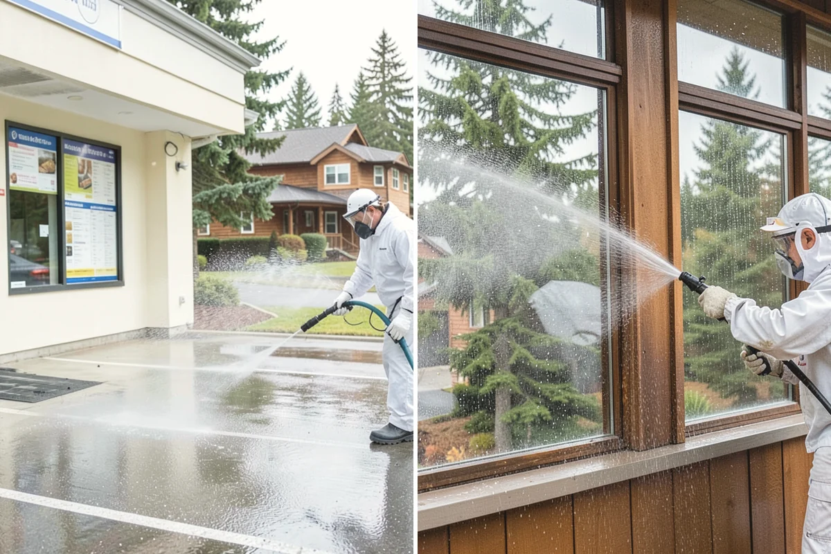 Deck Stair Cleaning in Ruston, Pierce County, WA - Clear the stairs and protect surroundings