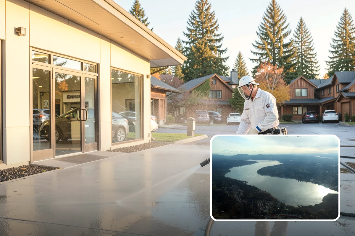 Deck Stair Cleaning in Sammamish, King County, WA - Removes the slick growth from deck treads