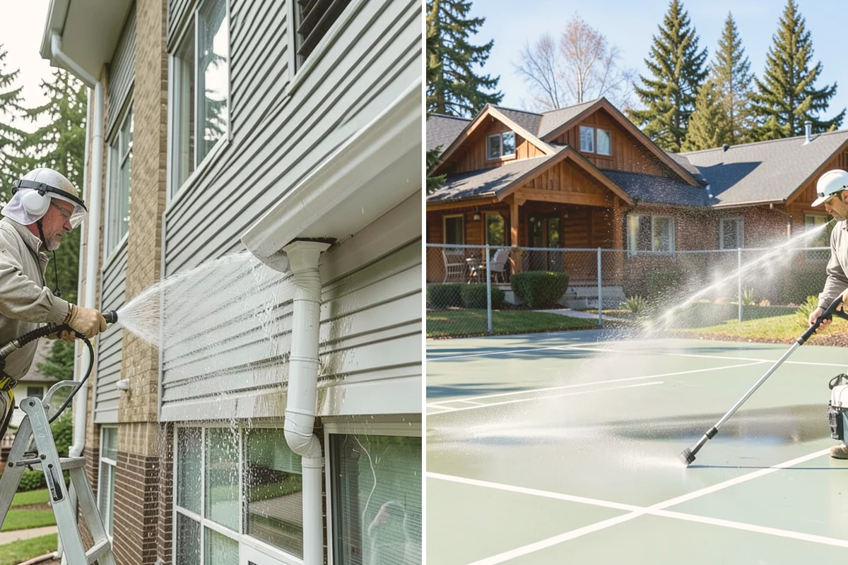 Deck Stair Cleaning in Sammamish, King County, WA - Clear the stairs and protect surroundings