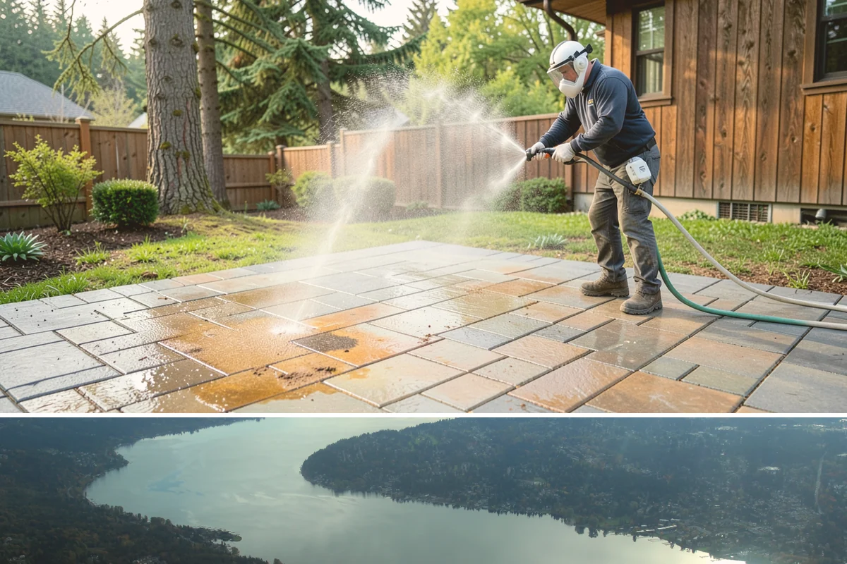 Deck Stair Cleaning in Sammamish, King County, WA - Clean deck stairs before the fall rains so footing stays safe through winter.