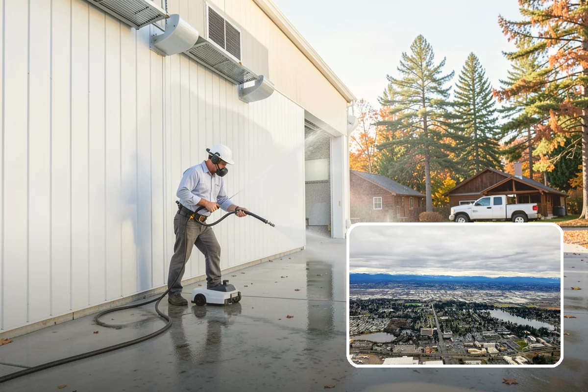 Deck Stair Cleaning in SeaTac, King County, WA - Removes the slick growth from deck treads