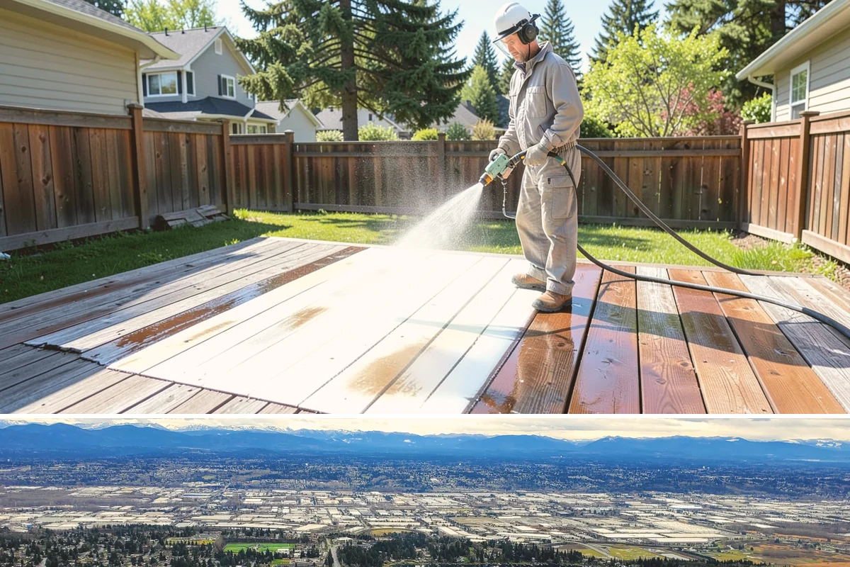 Deck Stair Cleaning in SeaTac, King County, WA - Clean deck stairs before the fall rains so footing stays safe through winter.