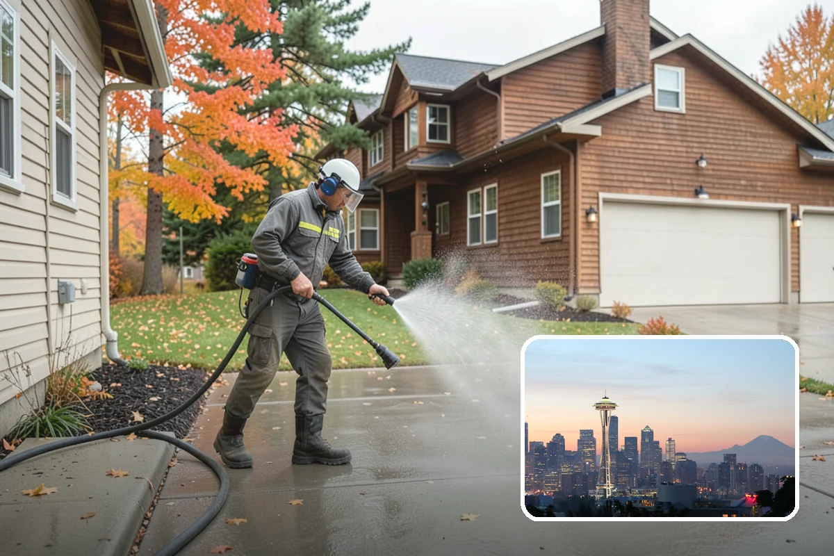 Deck Stair Cleaning in Seattle, King County, WA - Removes the slick growth from deck treads