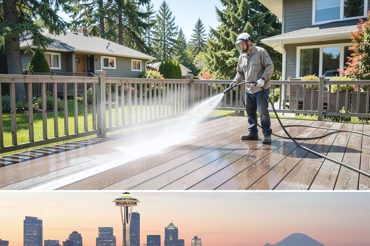 Deck Stair Cleaning in Seattle, King County, WA - Clean deck stairs before the fall rains so footing stays safe through winter.