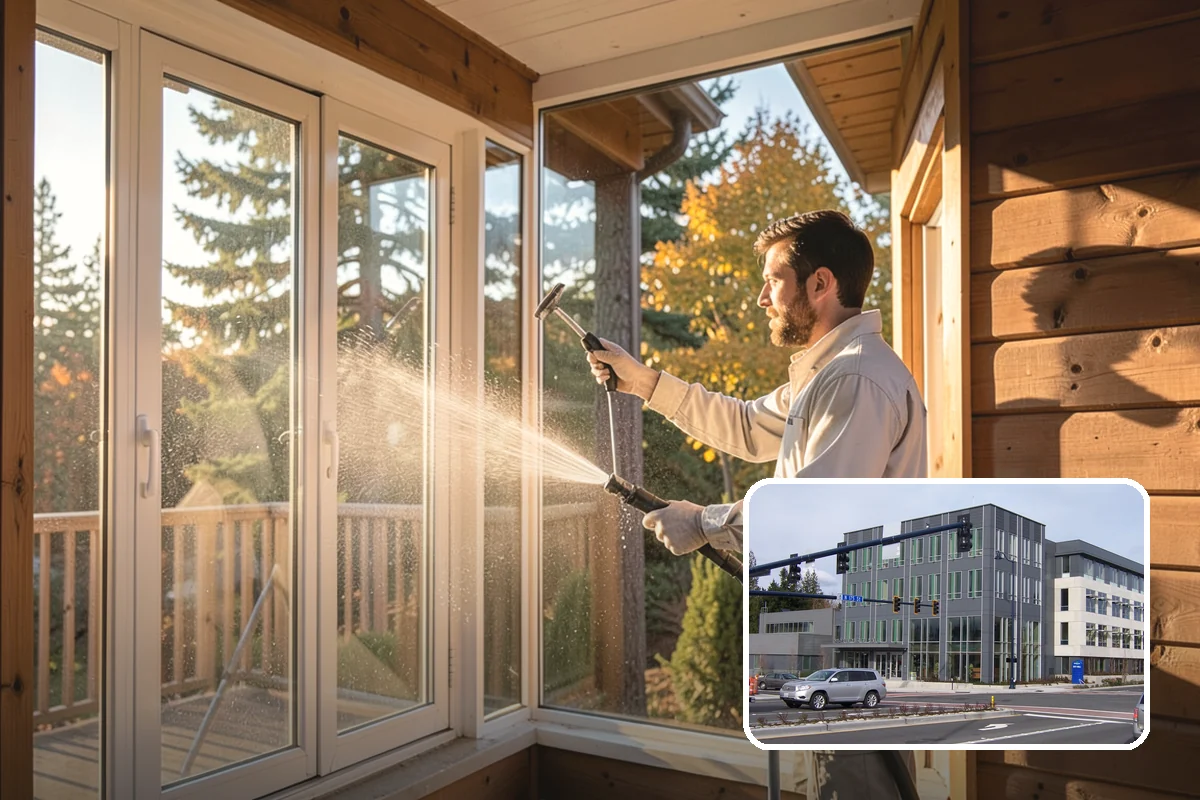 Deck Stair Cleaning in Shoreline, King County, WA - Removes the slick growth from deck treads