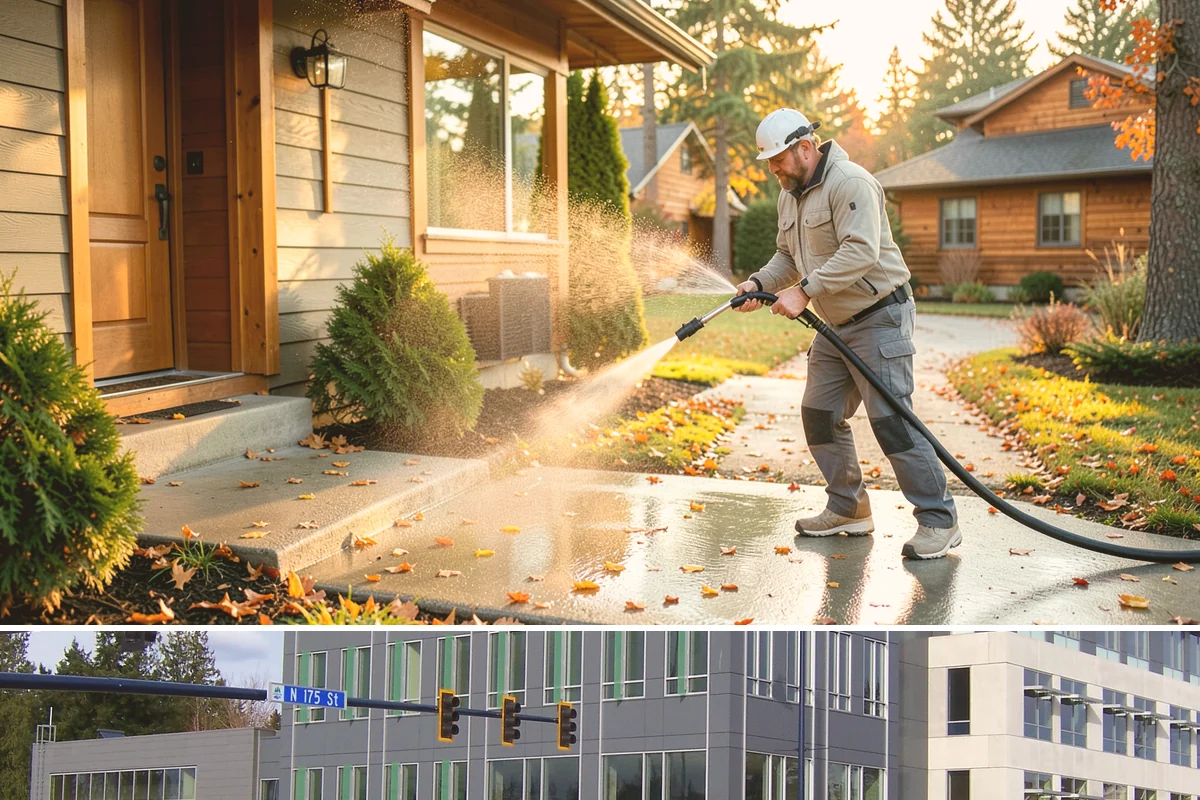 Deck Stair Cleaning in Shoreline, King County, WA - Clean deck stairs before the fall rains so footing stays safe through winter.