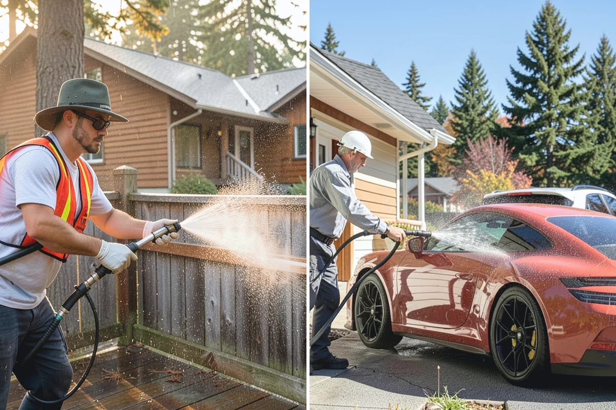 Deck Stair Cleaning in South Prairie, Pierce County, WA - Clear the stairs and protect surroundings