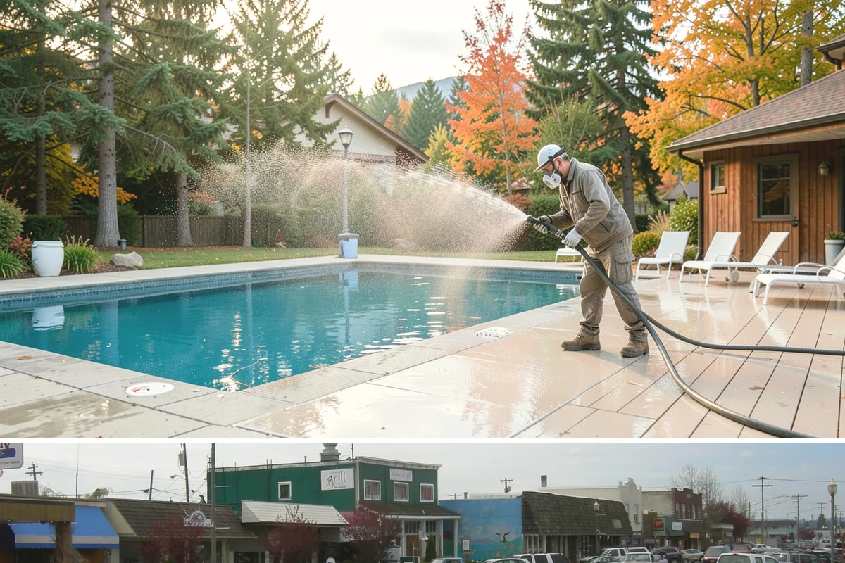 Deck Stair Cleaning in Stanwood, Snohomish County, WA - Clean deck stairs before the fall rains so footing stays safe through winter.