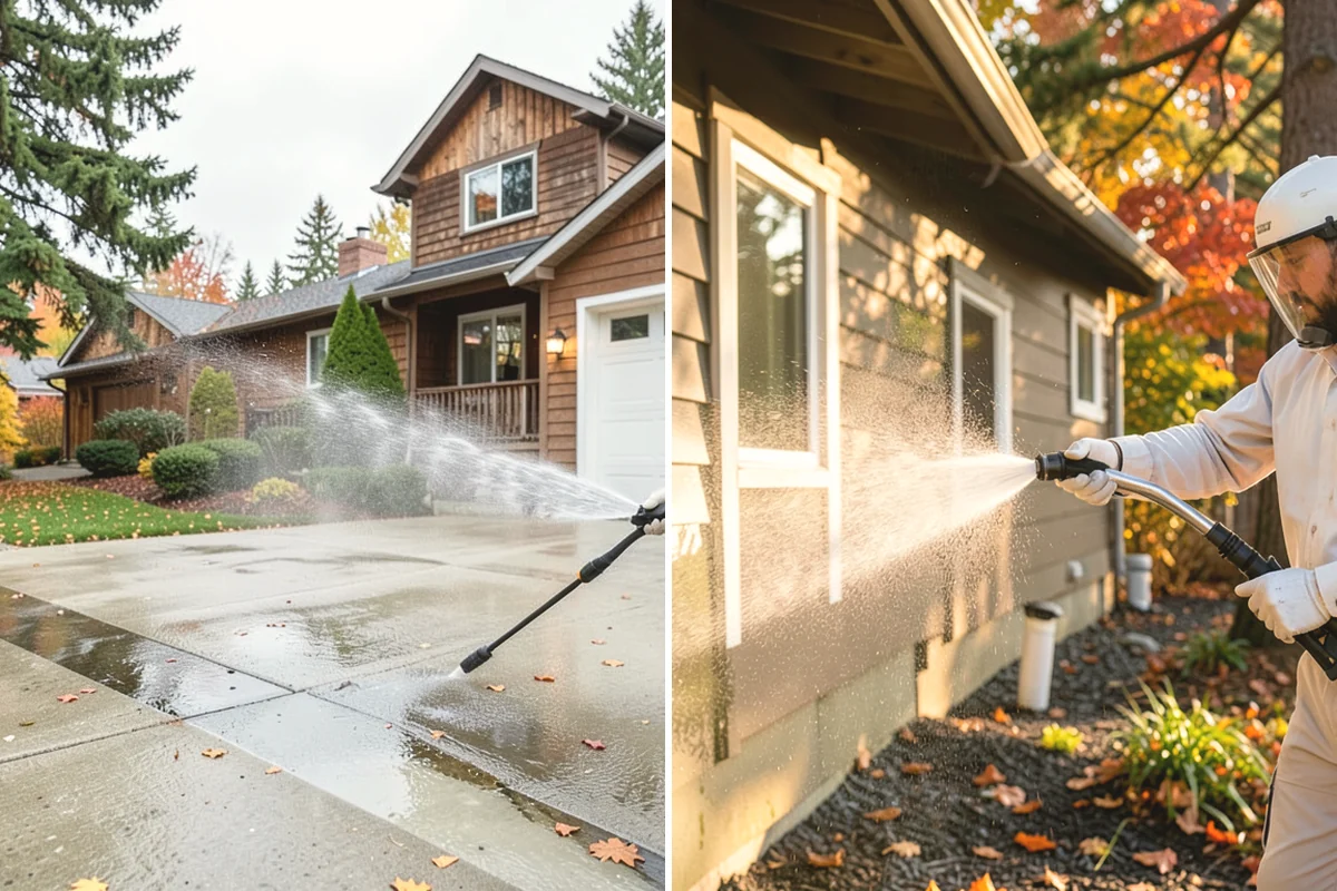 Deck Stair Cleaning in Steilacoom, Pierce County, WA - Clear the stairs and protect surroundings