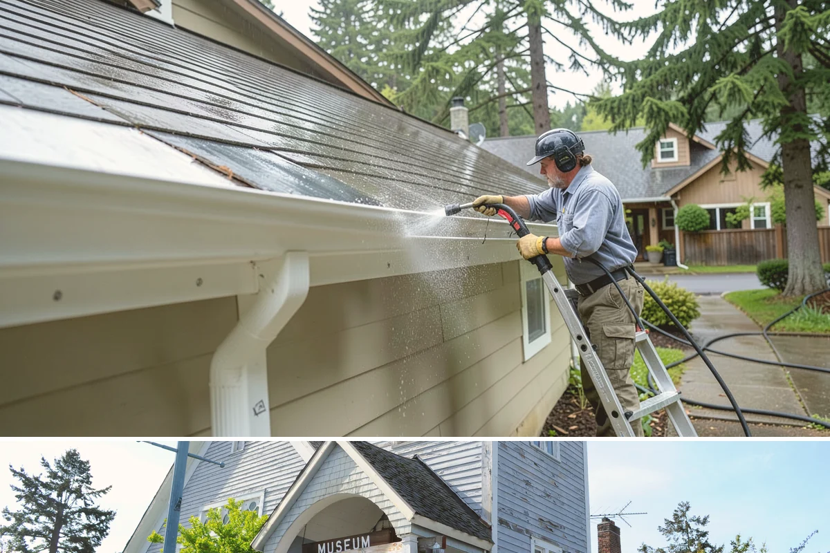 Deck Stair Cleaning in Steilacoom, Pierce County, WA - Clean deck stairs before the fall rains so footing stays safe through winter.