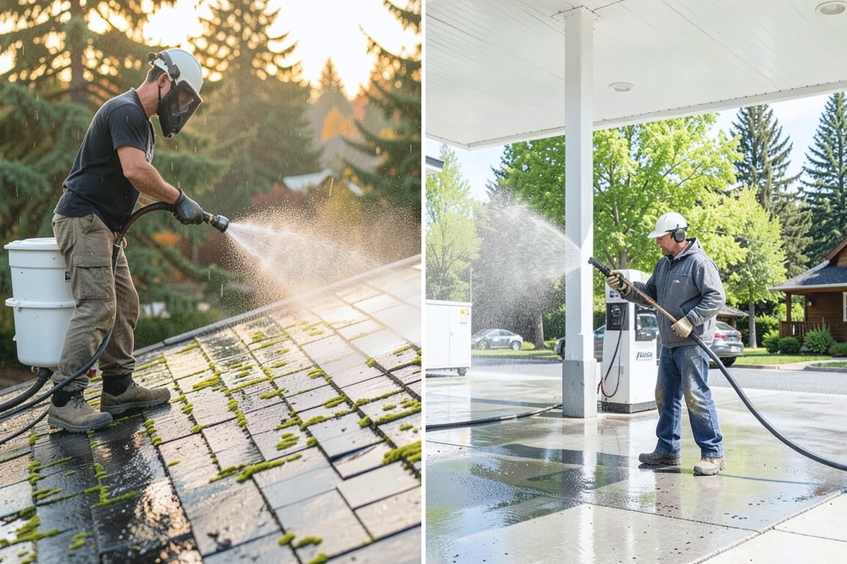 Deck Stair Cleaning in Sumner, Pierce County, WA - Clear the stairs and protect surroundings