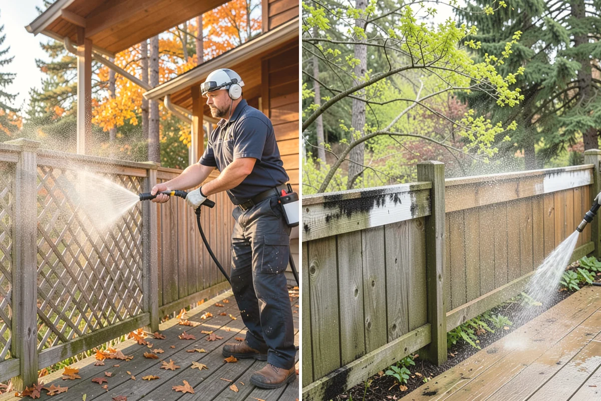 Deck Stair Cleaning in Tacoma, Pierce County, WA - Clear the stairs and protect surroundings