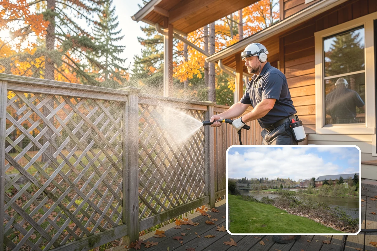 Deck Stair Cleaning in Tukwila, King County, WA - Removes the slick growth from deck treads