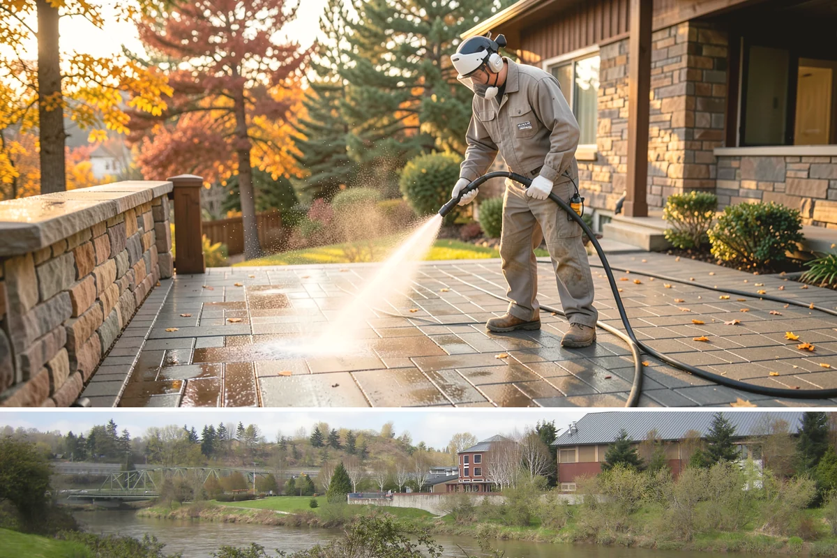 Deck Stair Cleaning in Tukwila, King County, WA - Clean deck stairs before the fall rains so footing stays safe through winter.