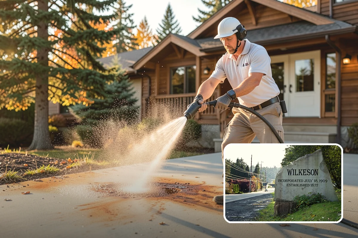 Deck Stair Cleaning in Wilkeson, Pierce County, WA - Removes the slick growth from deck treads