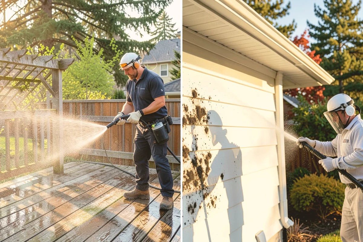 Deck Washing in Algona, King County, WA - Clear the deck and protect nearby plants