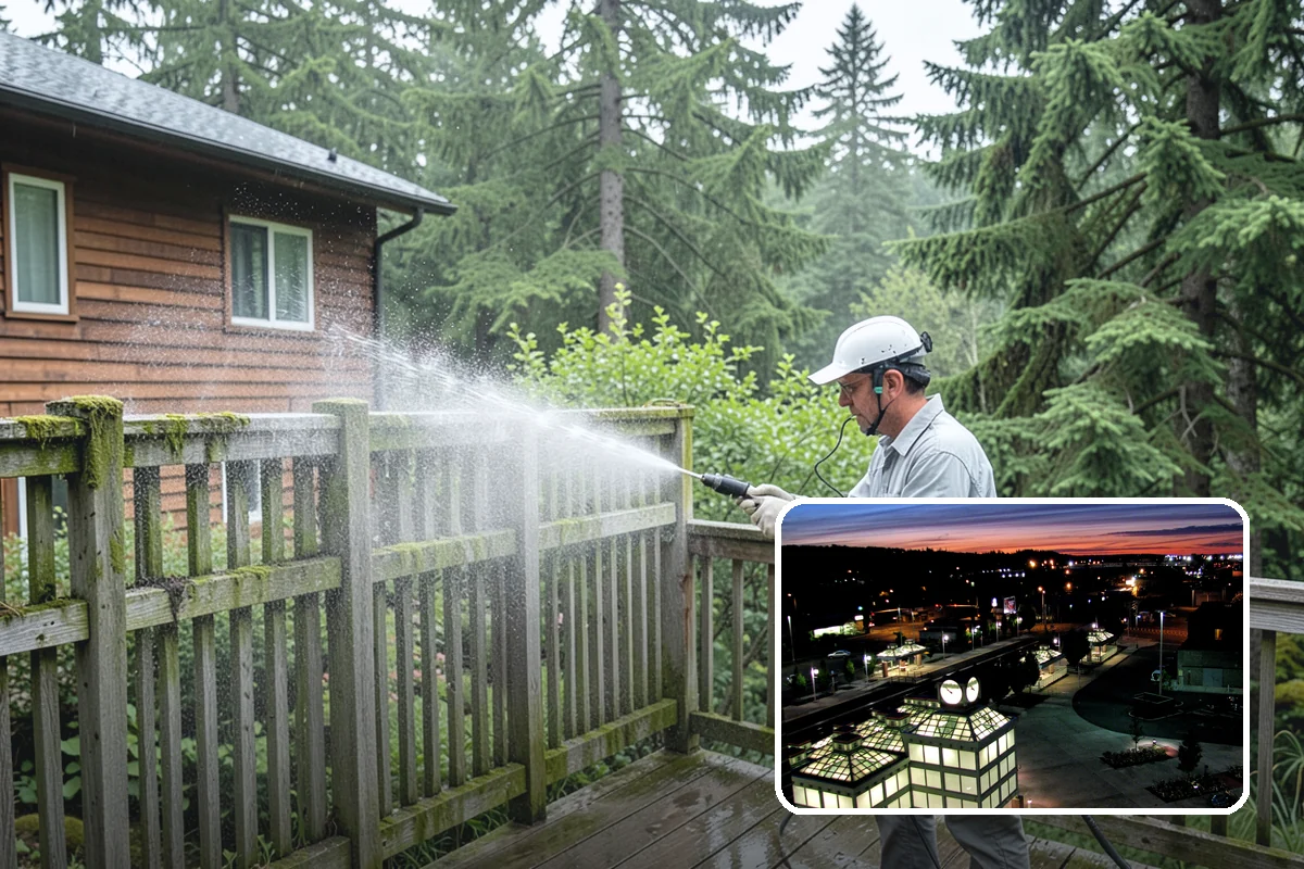 Deck Washing in Auburn, King County, WA - Lifts algae, mildew, and grey weathering