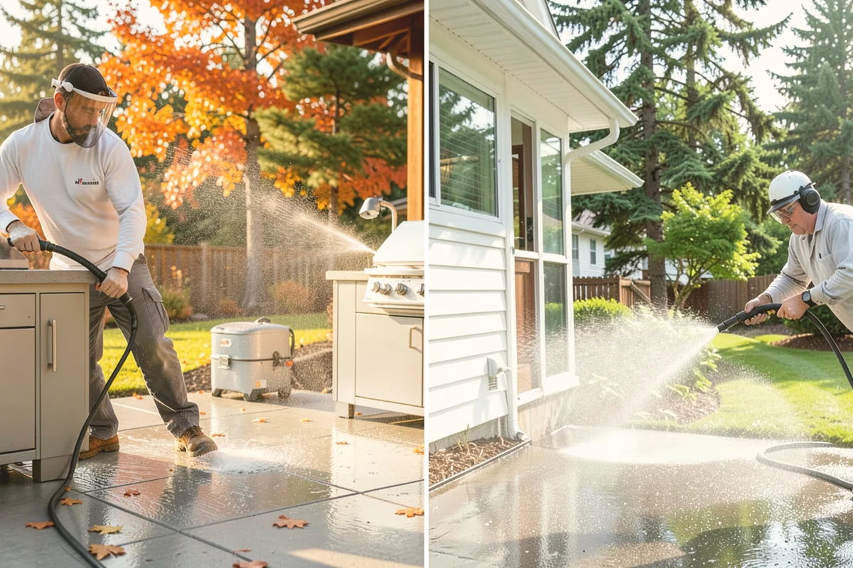 Deck Washing in Bellevue, King County, WA - Clear the deck and protect nearby plants