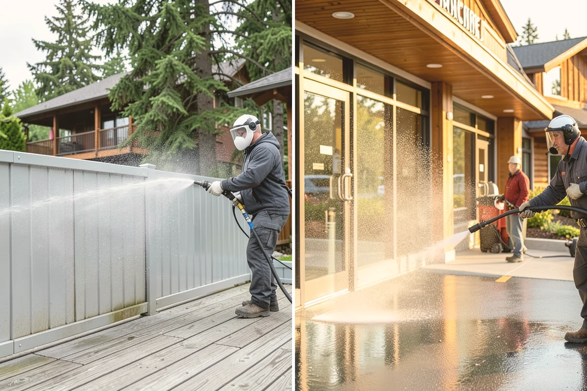 Deck Washing in Bothell, King County, WA - Clear the deck and protect nearby plants