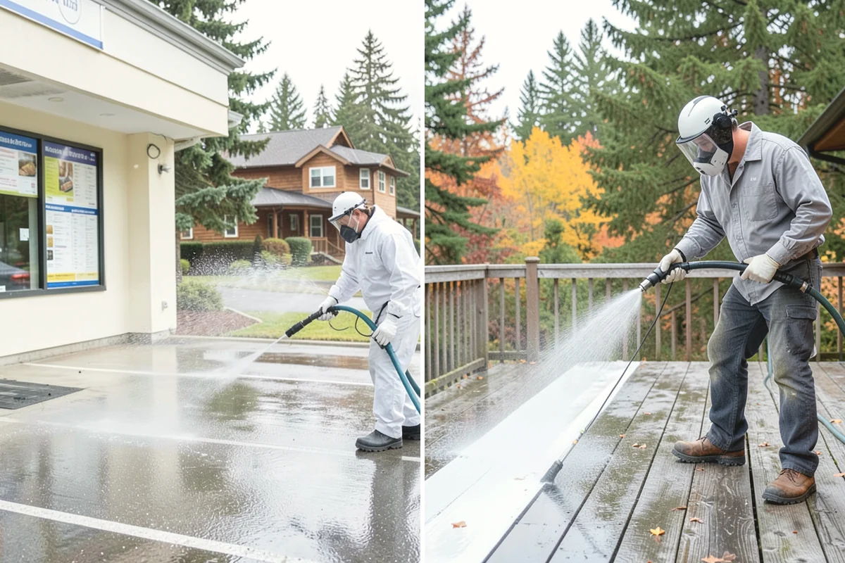 Deck Washing in Burlington, Skagit County, WA - Clear the deck and protect nearby plants