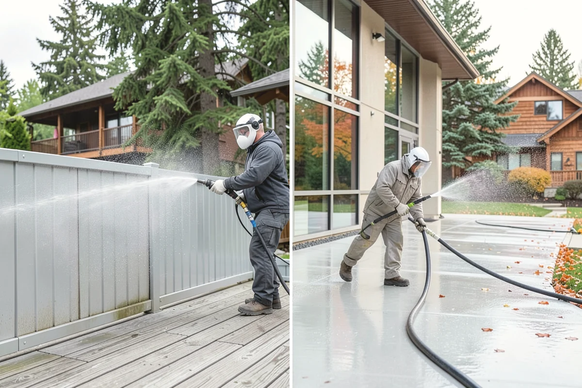 Deck Washing in Covington, King County, WA - Clear the deck and protect nearby plants