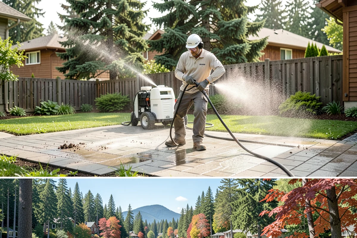 Deck Washing in Covington, King County, WA - Wash decks in early summer so the wood can dry and take a finish before fall.