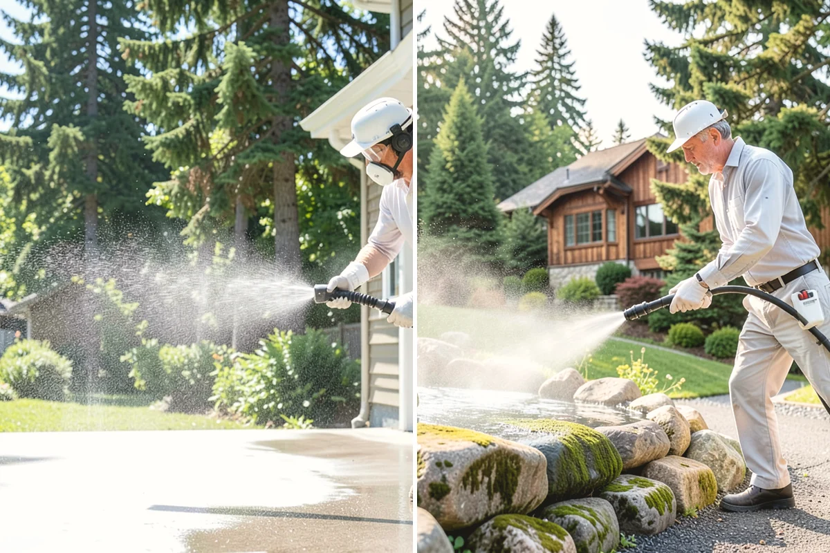 Deck Washing in Duvall, King County, WA - Clear the deck and protect nearby plants