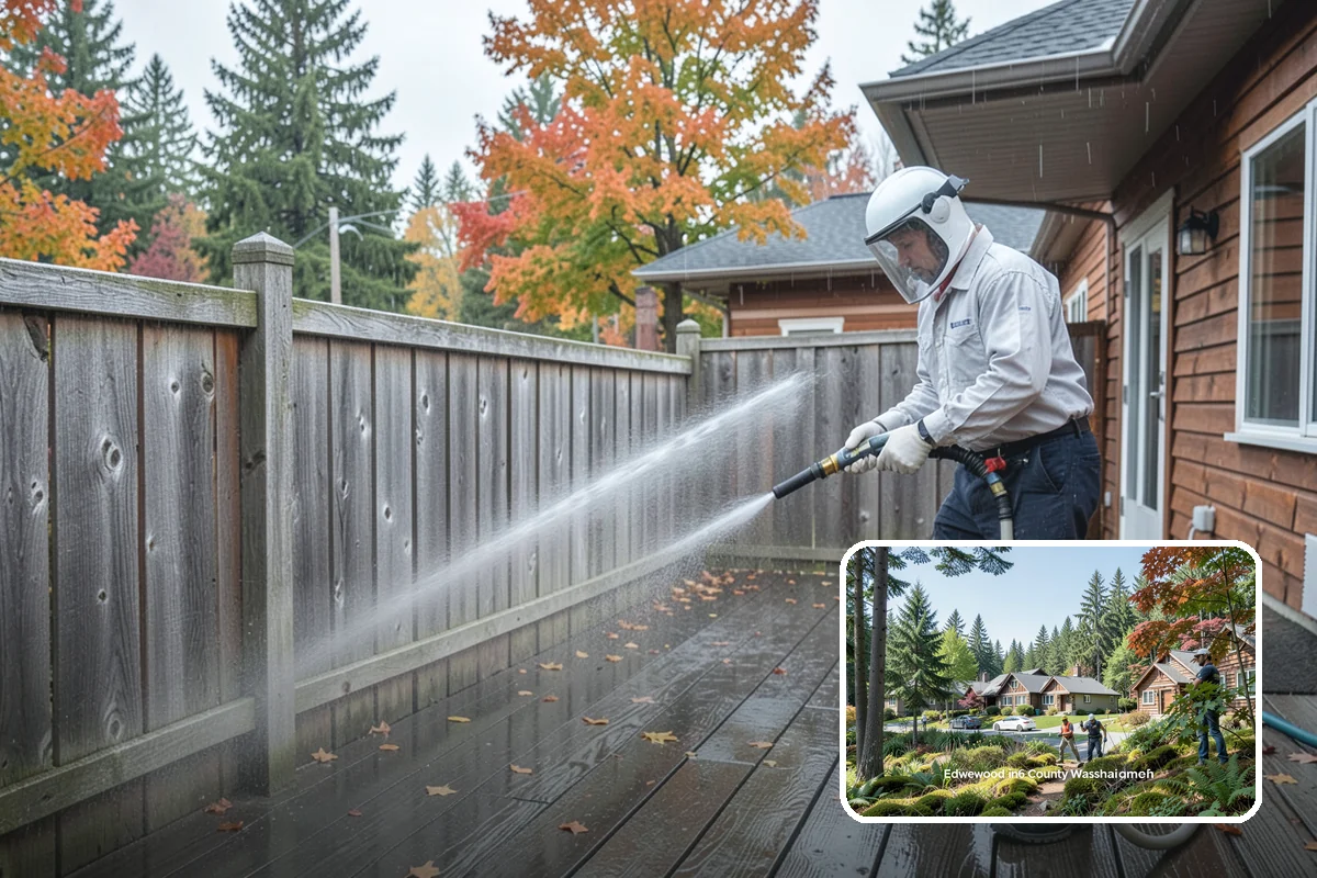 Deck Washing in Edgewood, Pierce County, WA - Lifts algae, mildew, and grey weathering