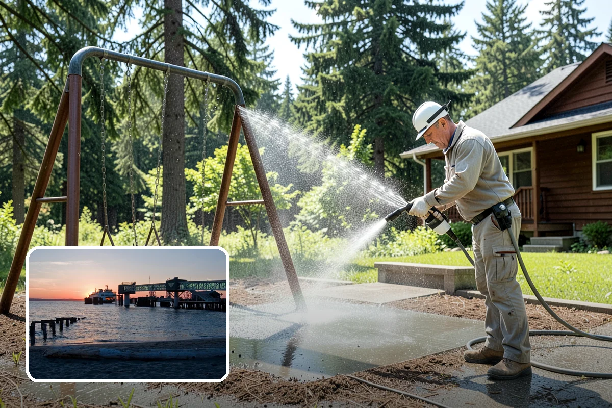 Deck Washing in Edmonds, Snohomish County, WA - Lifts algae, mildew, and grey weathering