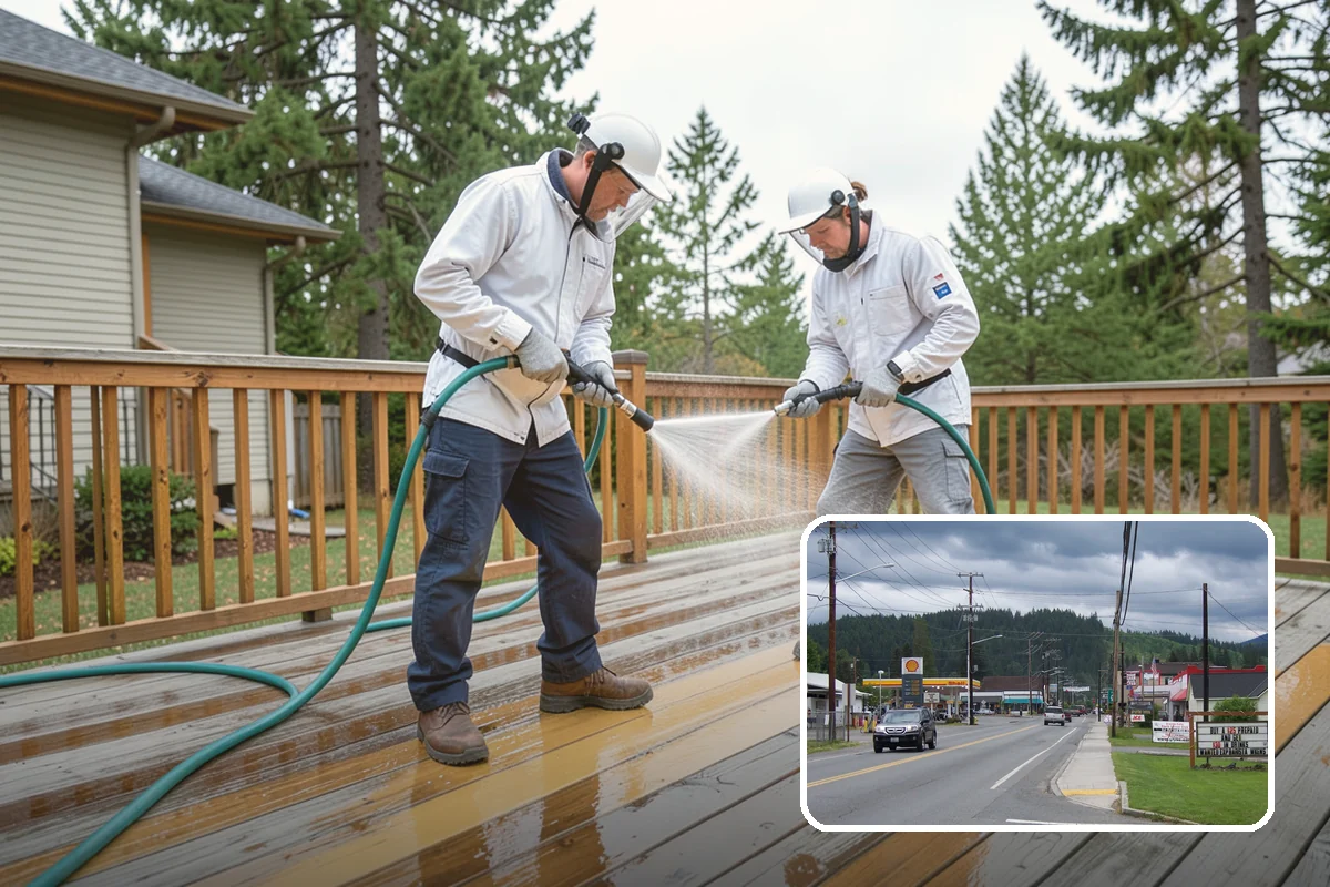 Deck Washing in Granite Falls, Snohomish County, WA - Lifts algae, mildew, and grey weathering