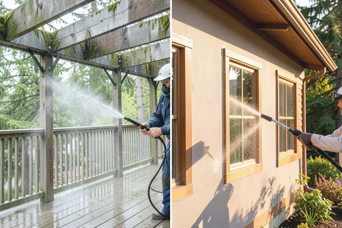 Deck Washing in Hamilton, Skagit County, WA - Clear the deck and protect nearby plants