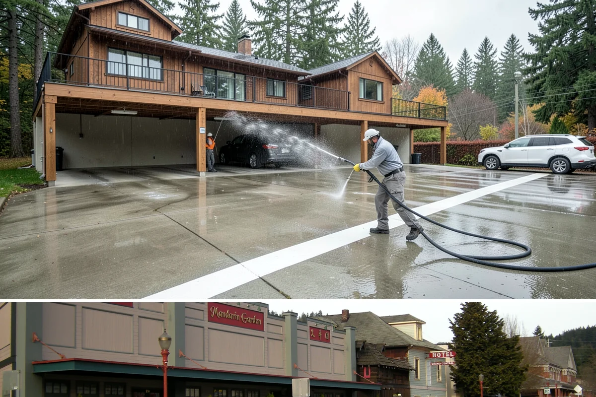 Deck Washing in Issaquah, King County, WA - Wash decks in early summer so the wood can dry and take a finish before fall.